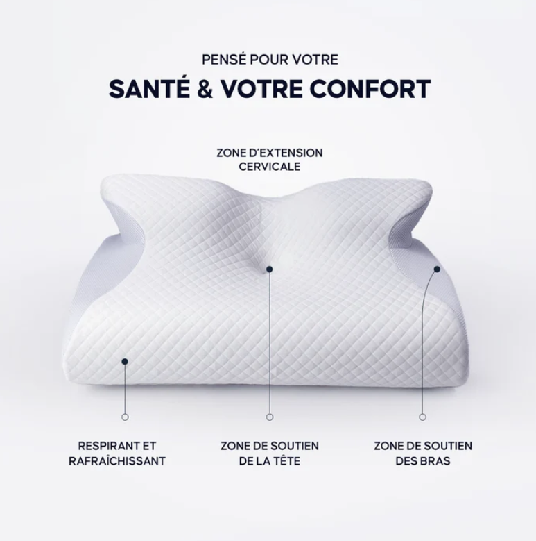 Oreiller ergonomique cervical à mémoire de forme HV 2.0