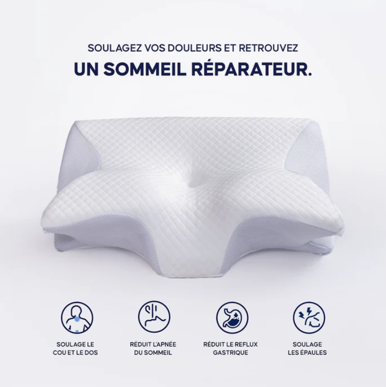 Oreiller ergonomique cervical à mémoire de forme HV 2.0